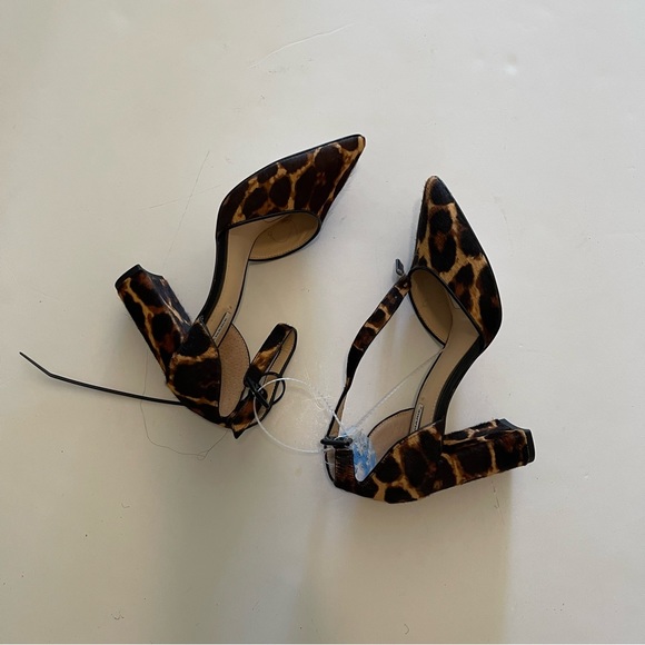 Alex Marie Ankle Strap Leopard Print Block Heel Sandals - Picture 10 of 12
